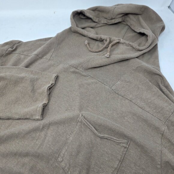 Rag & Bone Kempton Yoked Hoodie Tan Hemp Blend Men's Medium M - Picture 1 of 6